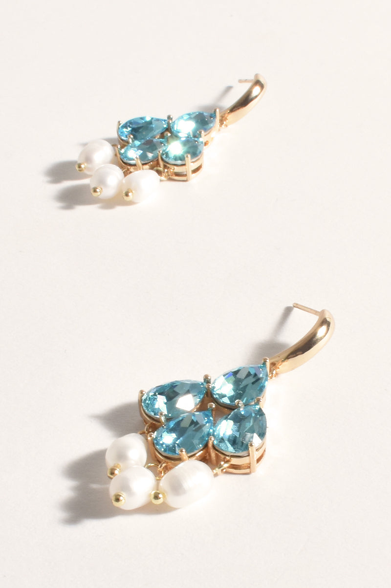 ADORNE AEGEAN GLASS PEARL EVENT EARRINGS TURQUOISE  AED3583