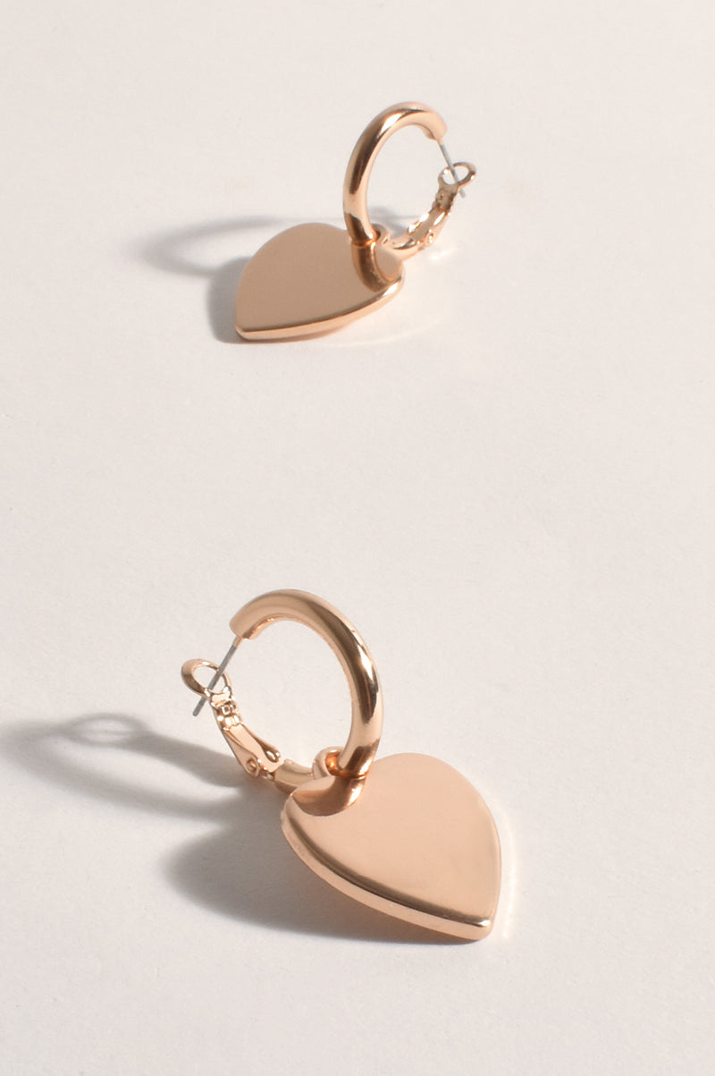Adorne Metal Heart Hoops AED3703 Gold