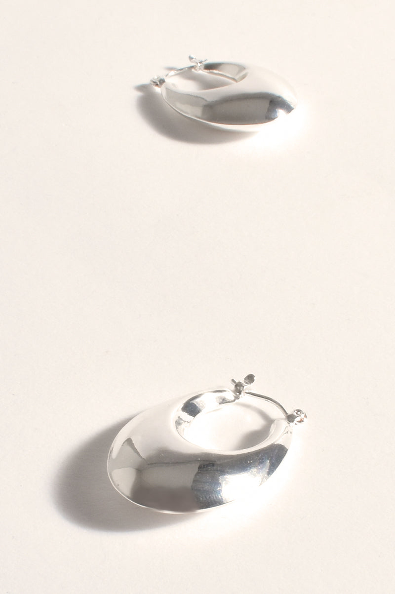 Adorne Oval Drop Metal Earrings Aed3738 Silver