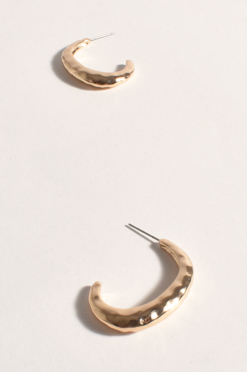 ADORNE MAX HAMMERED METAL HOOPS IN GOLD AED3741
