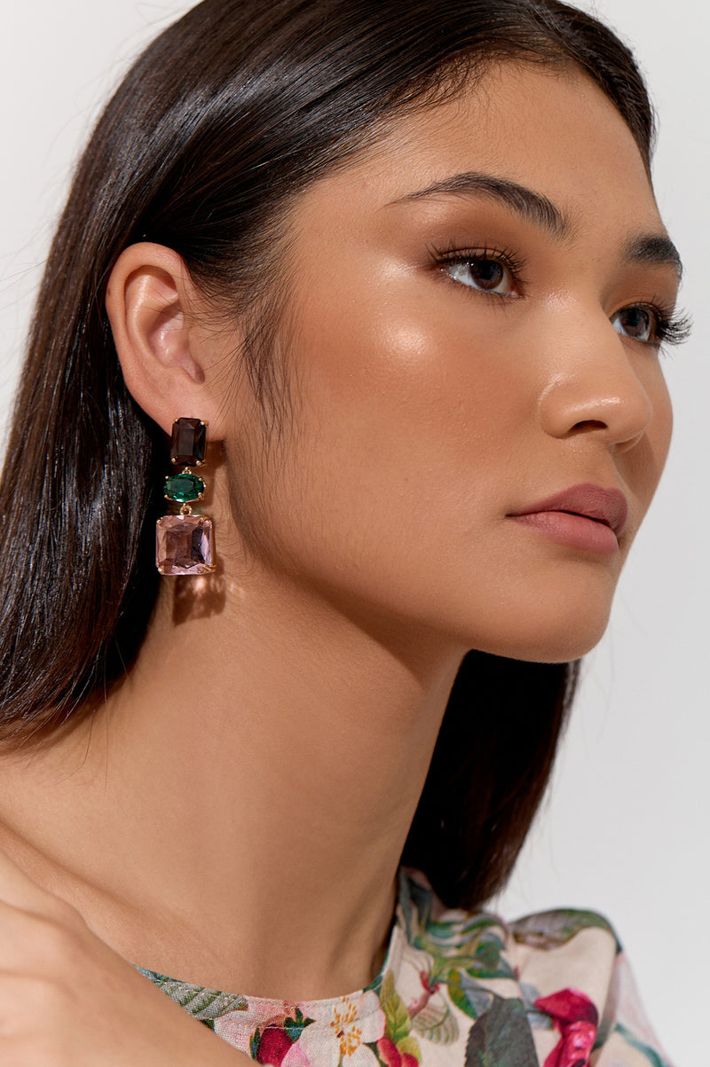 Adorne Glass Trio Event Earrings AED3854