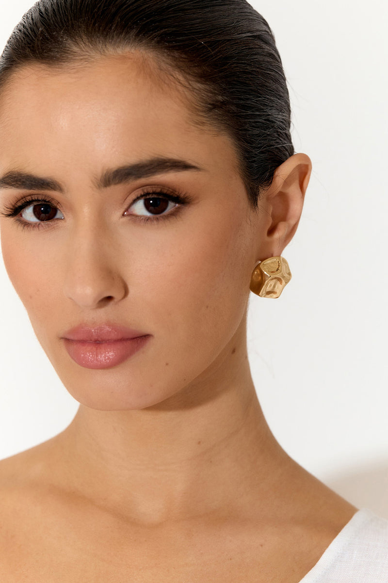 Adorne Statement Metal Disc Shape Earrings AED3931