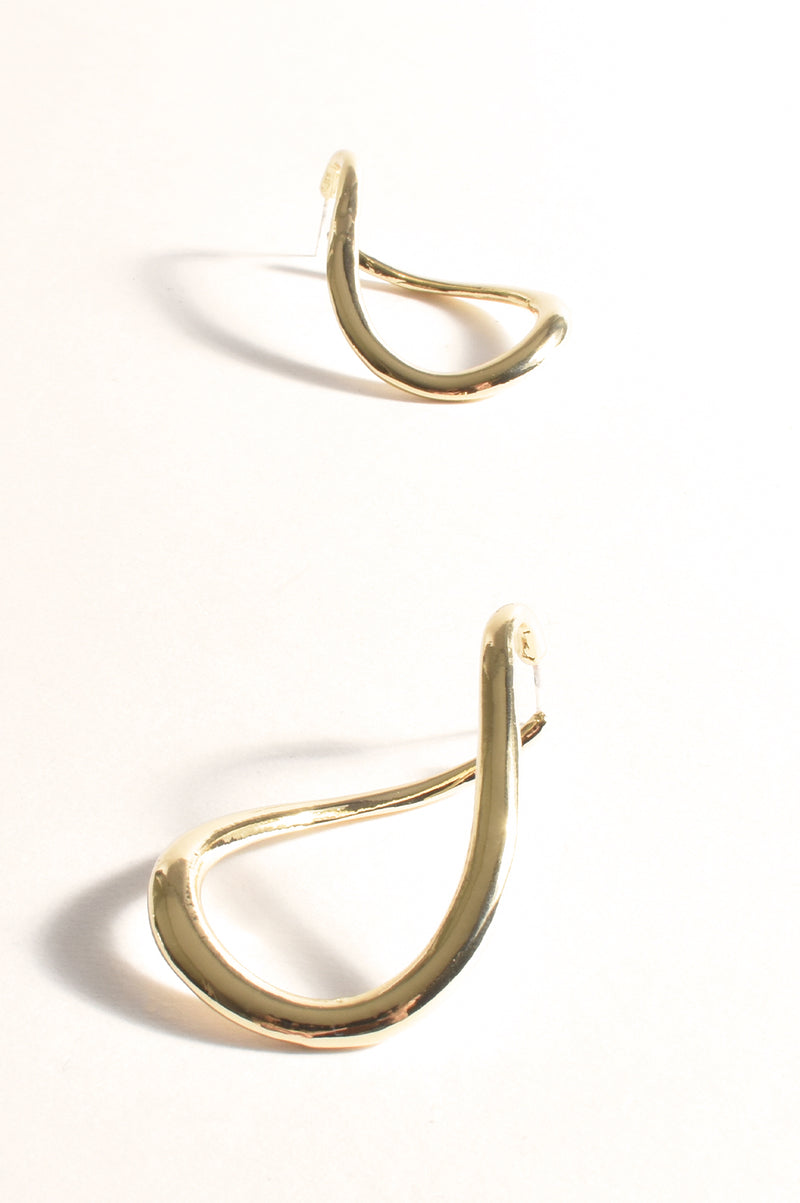 Adorne Loop Front Event Earrings Gold AED3937