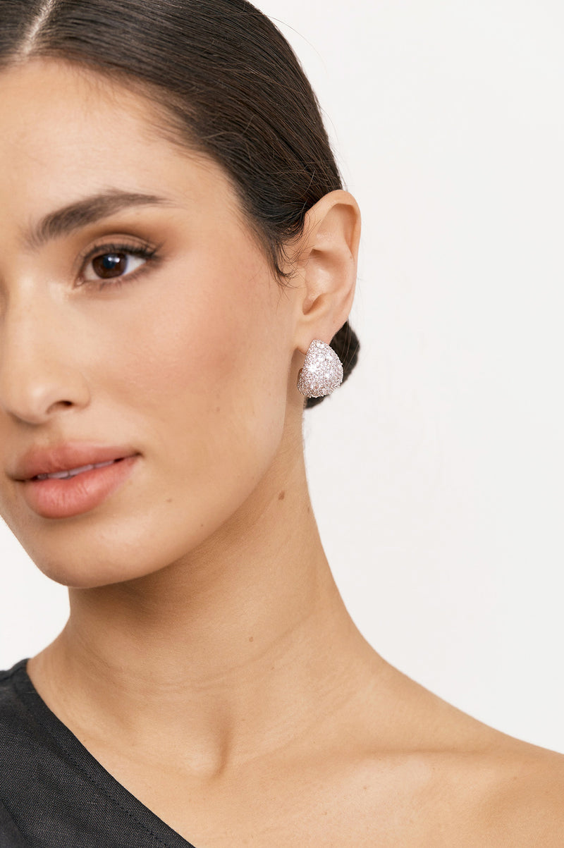Adorne Diamante Event Teardrop Earrings Silver AEA4070