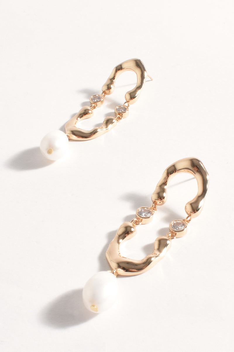 Adorne Freshwater Pearl Drop Arch Earrings AED4152