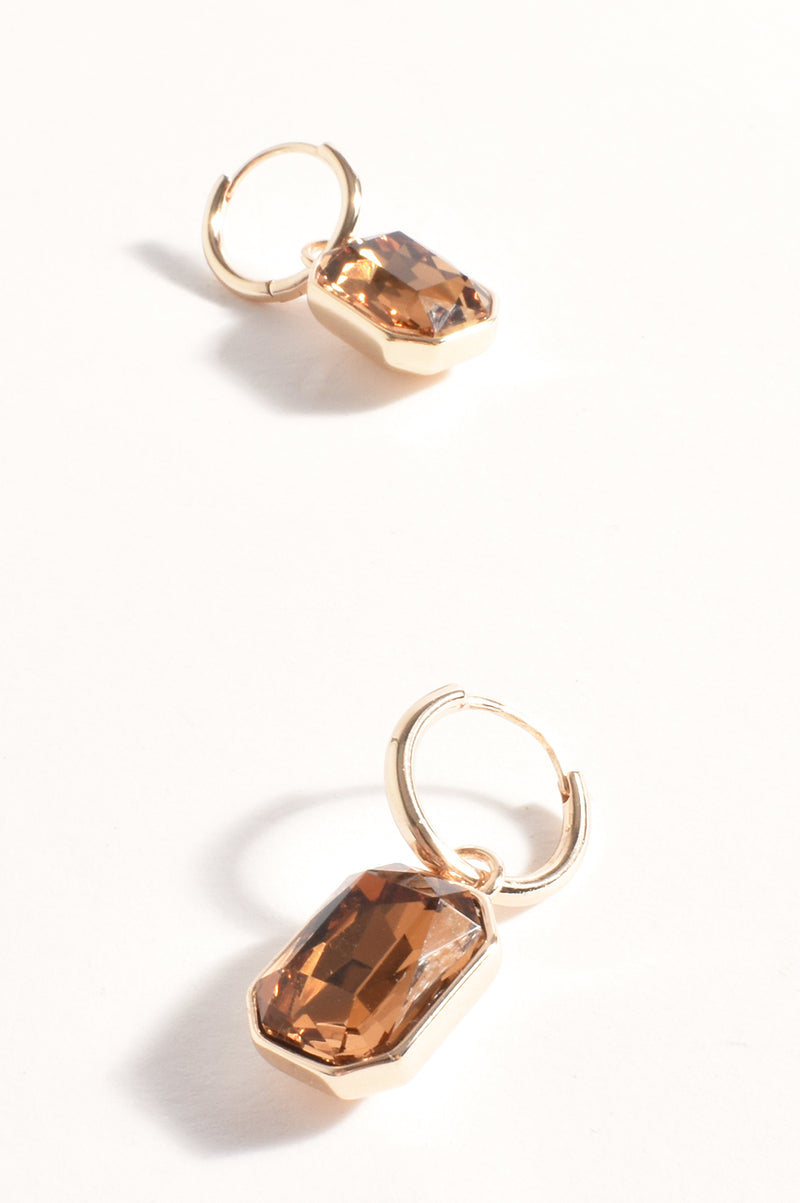 Adorne Mini Jewel Drop Earrings Chocolate AED4158