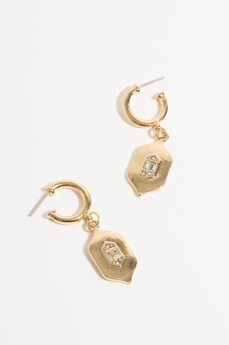 Adorne Charm Drop Mini Hoops AED4182