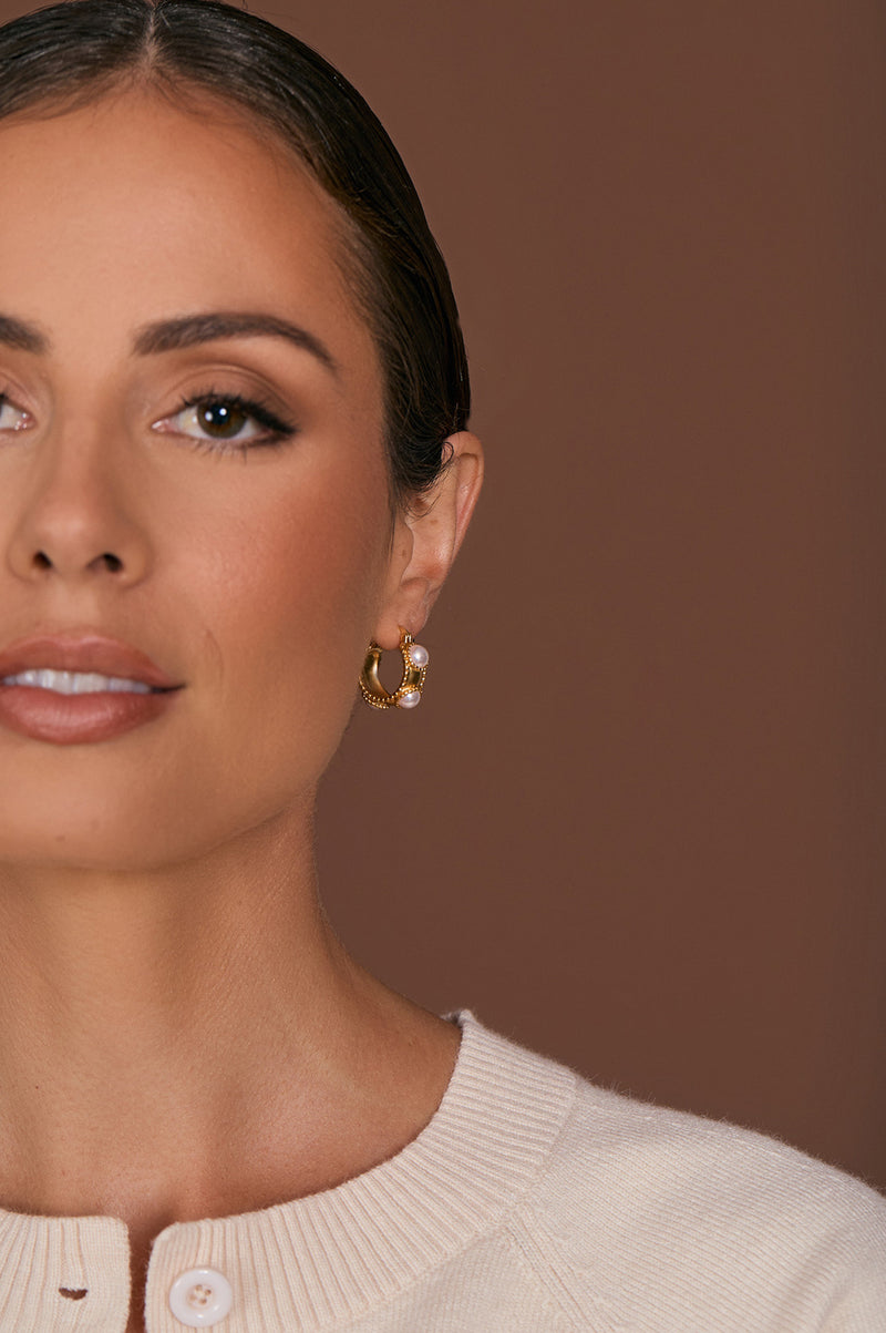 Adorne Stone Mini Hoops AED4191