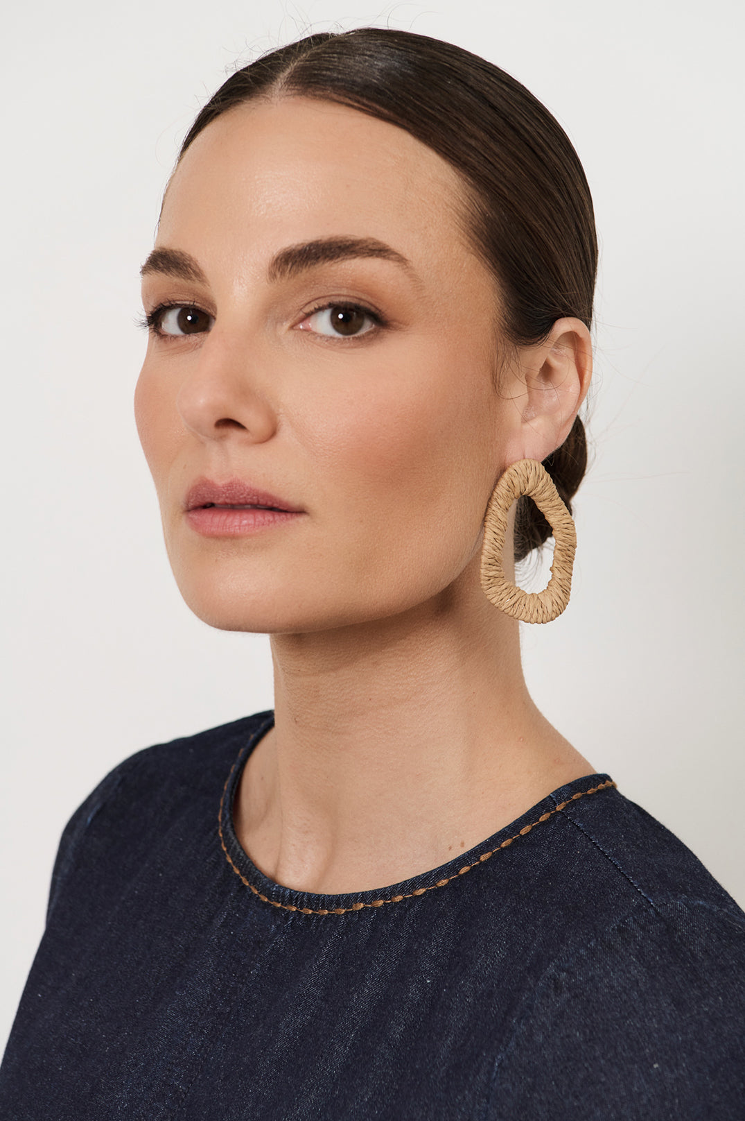Adorne Wrapped Organic Shape Earrings (Natural) AED4291