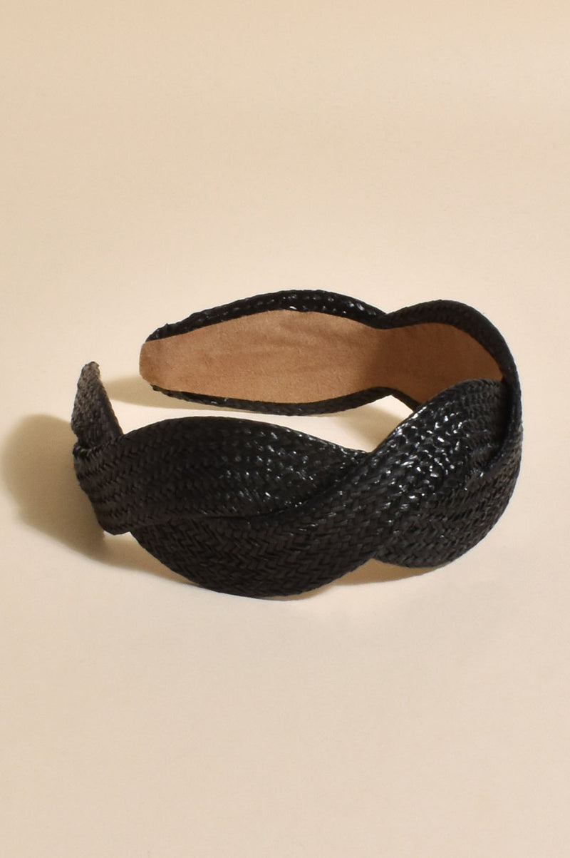 Weave Plait Event Headband in Black