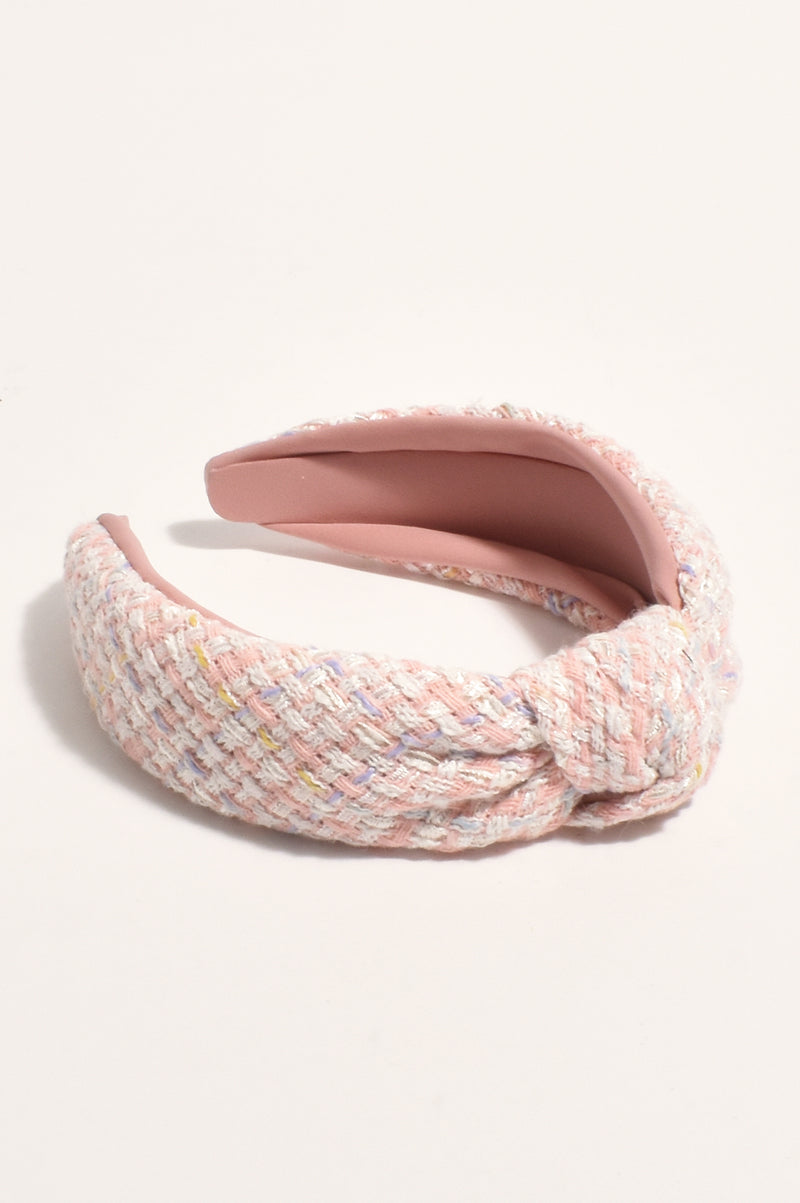 Adorne Knot Style Boucle Event Headband IN Pink AHD0963