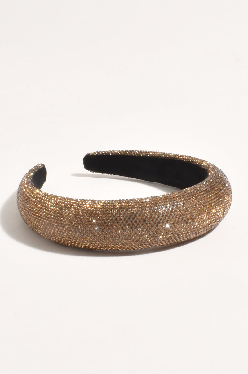 ADORNE Crystal Embellished Event Headband in Gold AHD0967