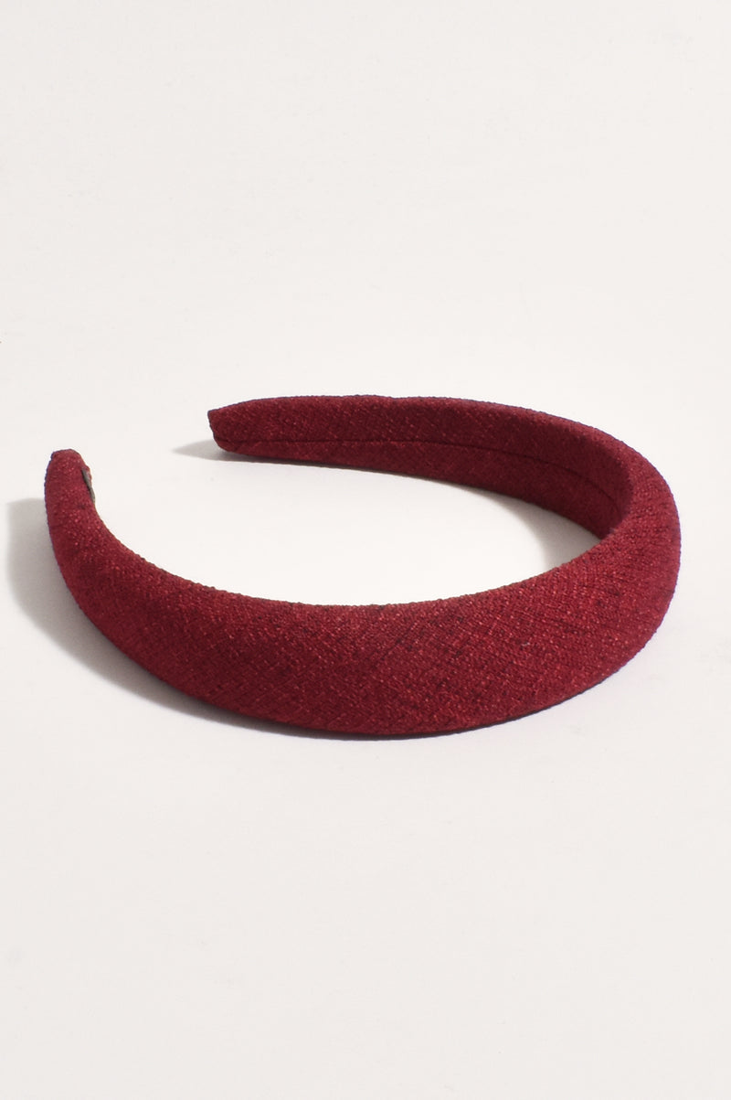 ADORNE CICILE FABRIC EVENT HEADBAND in Burgundy AHD0971