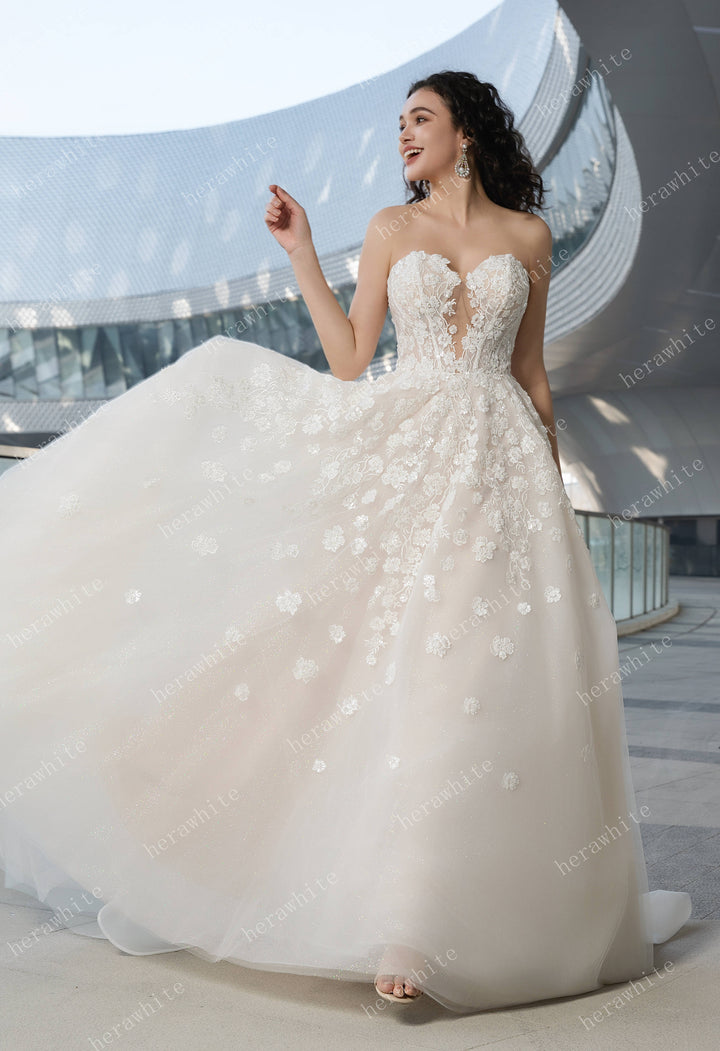 Herawhite Bridal - HW3602 (Available in Ivory/Champagne, Ivory/Pink Nude and Ivory)