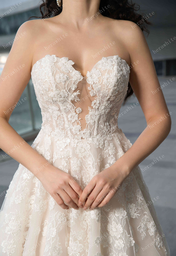Herawhite Bridal - HW3602 (Available in Ivory/Champagne, Ivory/Pink Nude and Ivory)