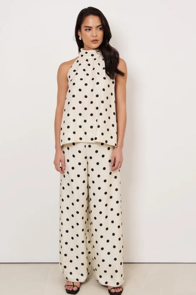 Adorne Kendra High Neck Top in Spot