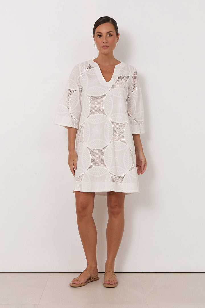 Adorne Paloma Kaftan Short Dress
