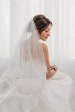 Lace Trim Veil Ivory or White Double Teir AN6042