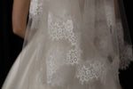 Lace Trim Veil Ivory or White Double Teir AN6042