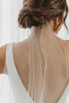 Beaded Veil Ivory Single Teir AN6043B