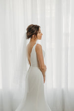 Beaded Veil Ivory Double Teir AN6044B