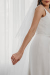 Plain Veil Ivory Double Teir AN6045