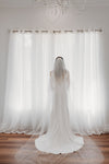 Plain Veil Ivory Double Teir AN6045