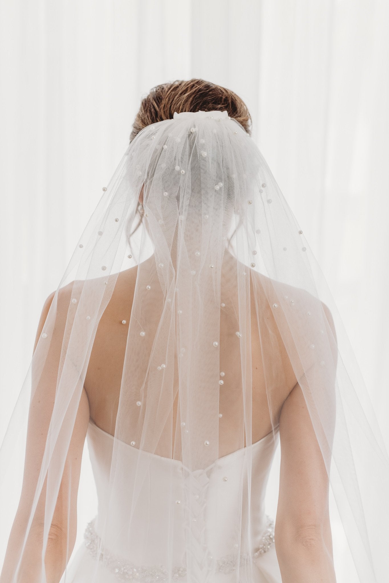 Two Tier Ivory Pearl Veil Akina Pearl Veil U2013 Atelier
