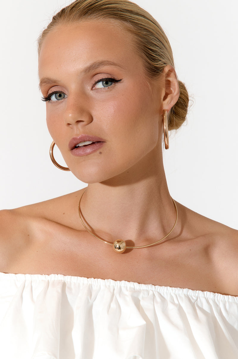 Adorne Ball Centre Fine Collar Necklace AND2551