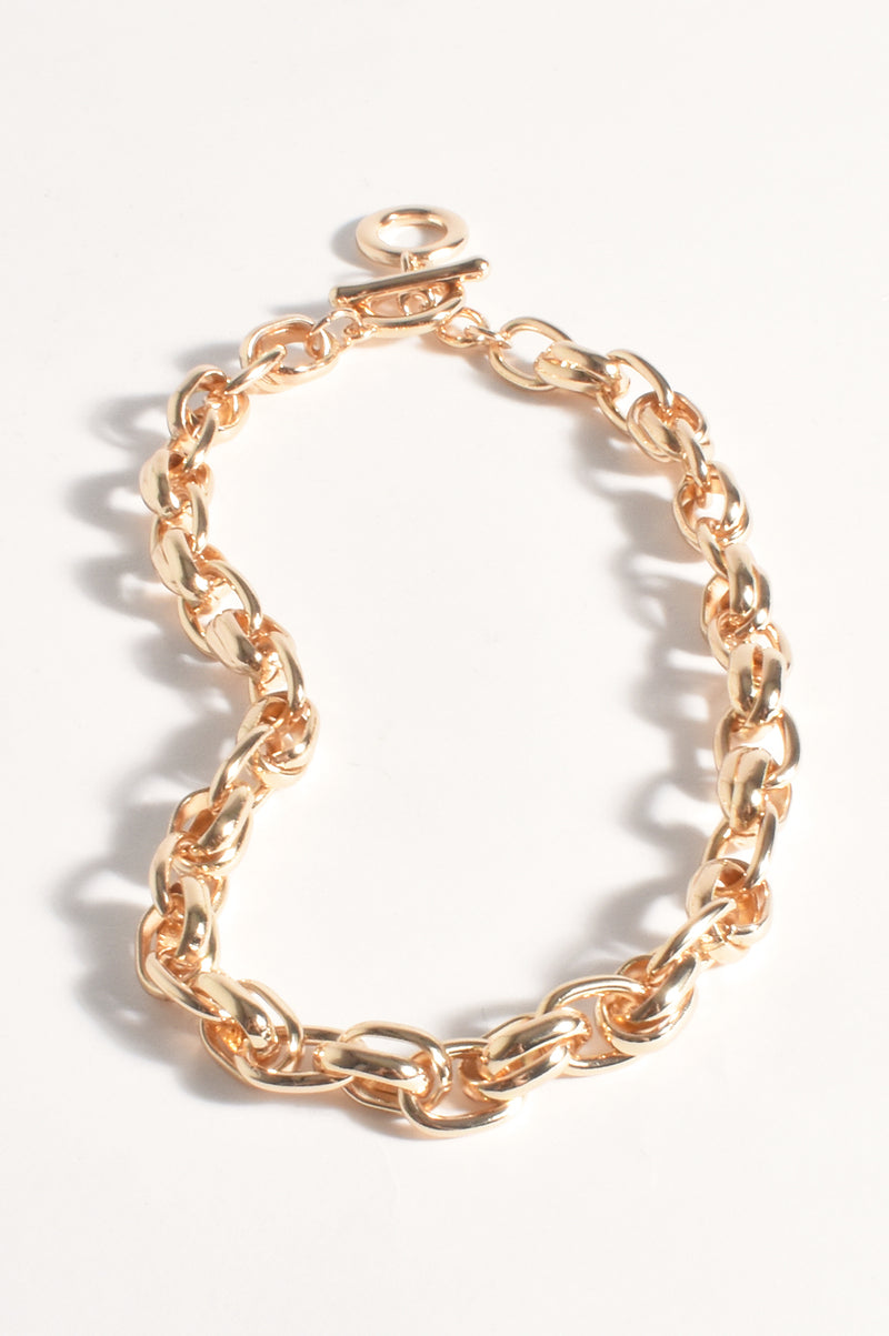 Adorne Double Link Chain Necklace in Gold AND2566