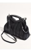 Adorne Pleated Resin Frame Clutch Bag in Black AVD1685