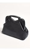 Adorne Pleated Resin Frame Clutch Bag in Black AVD1685