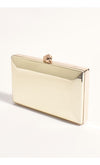 Adorne Mira Metallic Structured Clutch in Gold AVD1699