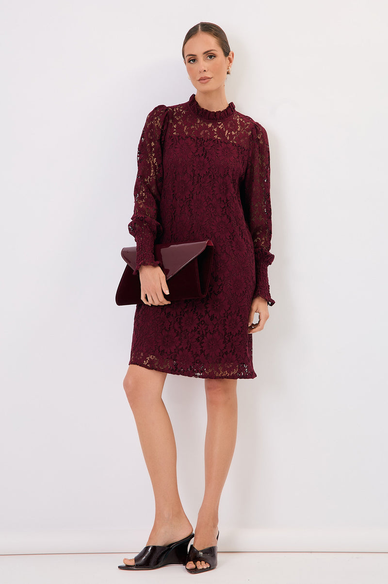 Adorne Elyssa Velvet and Gloss Large Envelope Clutch in Burgundy AVD1759