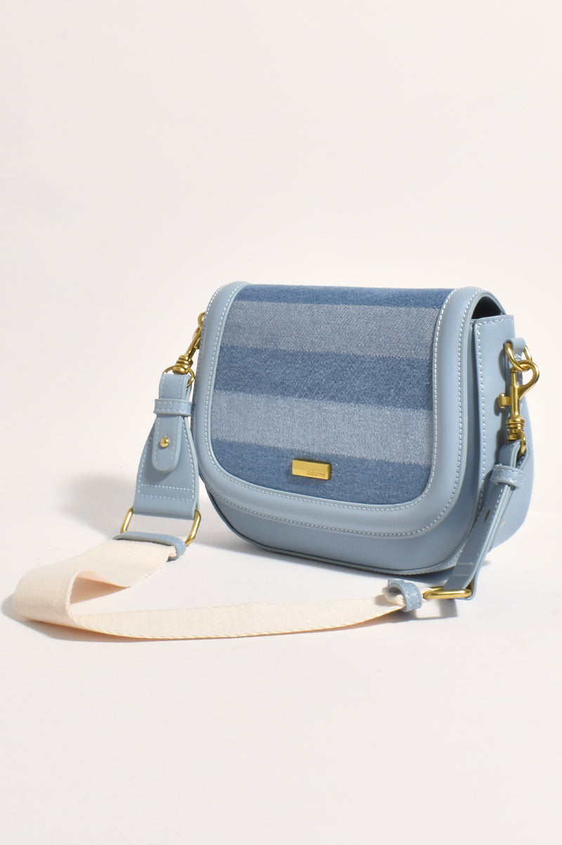 Adorne  Lulu Denim Saddle Webbing Bag AXD1775