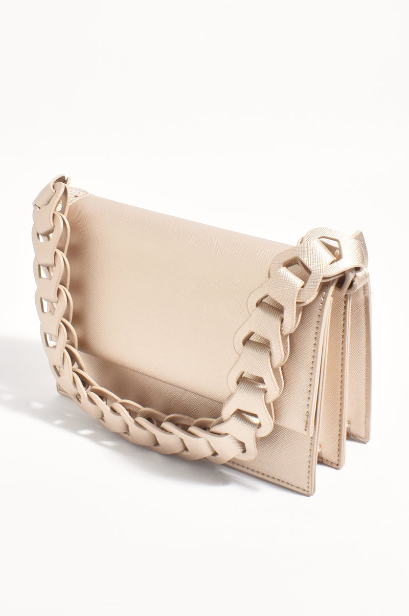 Adorne Jessica Structured Chain Mini Handbag in Gold AXD1930