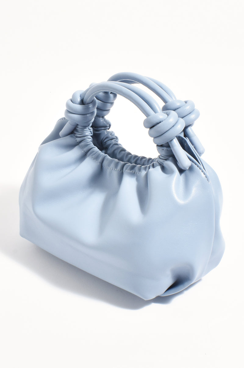 Adorne Knotted Handle Slouchy Handbag Blue AXD1932