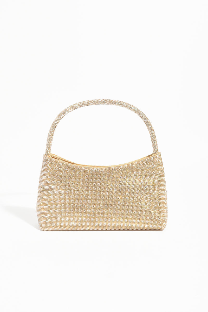 Adorne Astrid Handle Diamante Mini Bag in Gold AXD1950