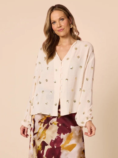 Hummock and Vine Allegra Shirt Ivory