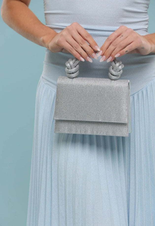 Morgan and Taylor Arabella Top Handle bag in Silver