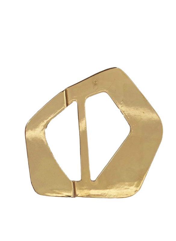 Sacha Drake Buckle Accessory in Gold Black Marble