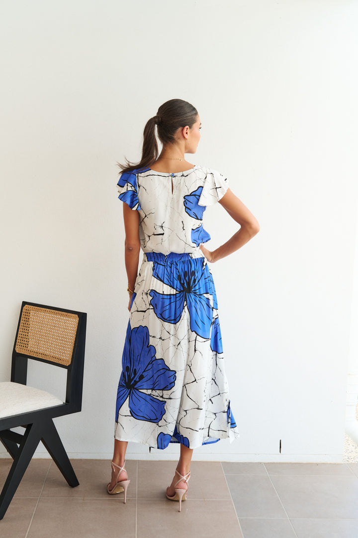 Collectivo Orchid Top in Blue Hibiscus