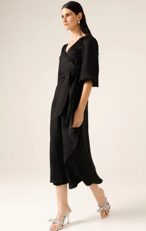 Sacha Drake Chateau Wrap Dress in Black