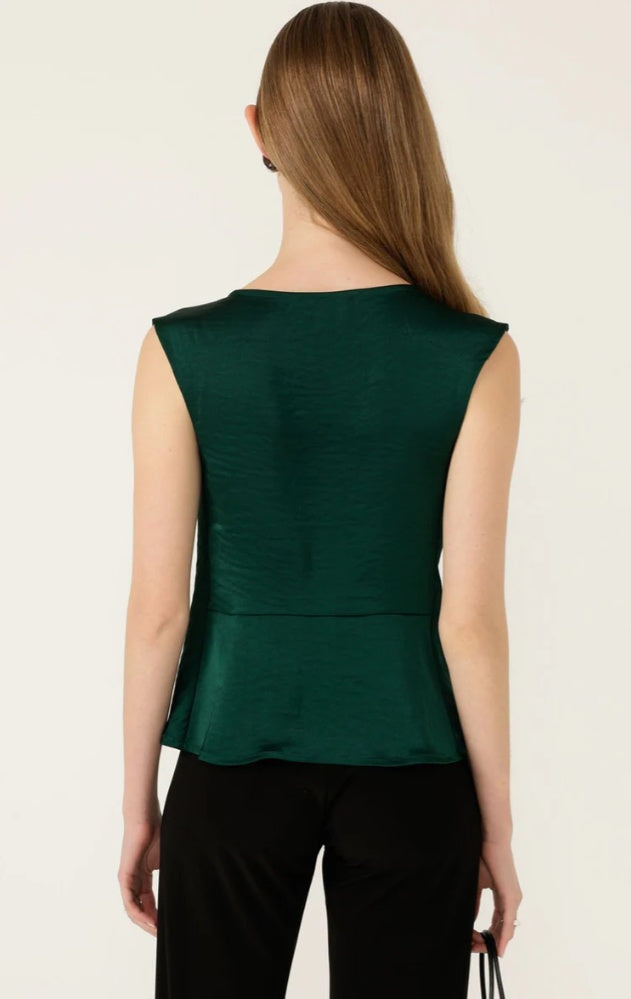 Sacha Drake Cowl Bias top in Emerald