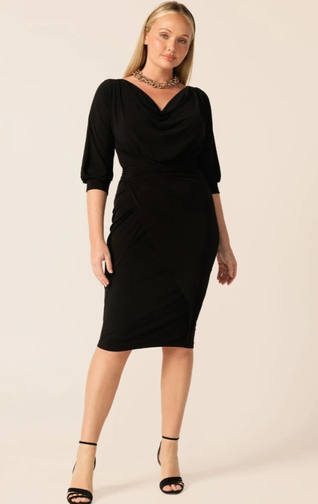 Sacha Drake Cowl Tie Drape Dress