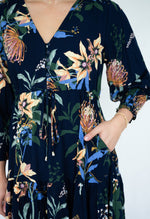 Silver Wishes Navy Floral Maxi