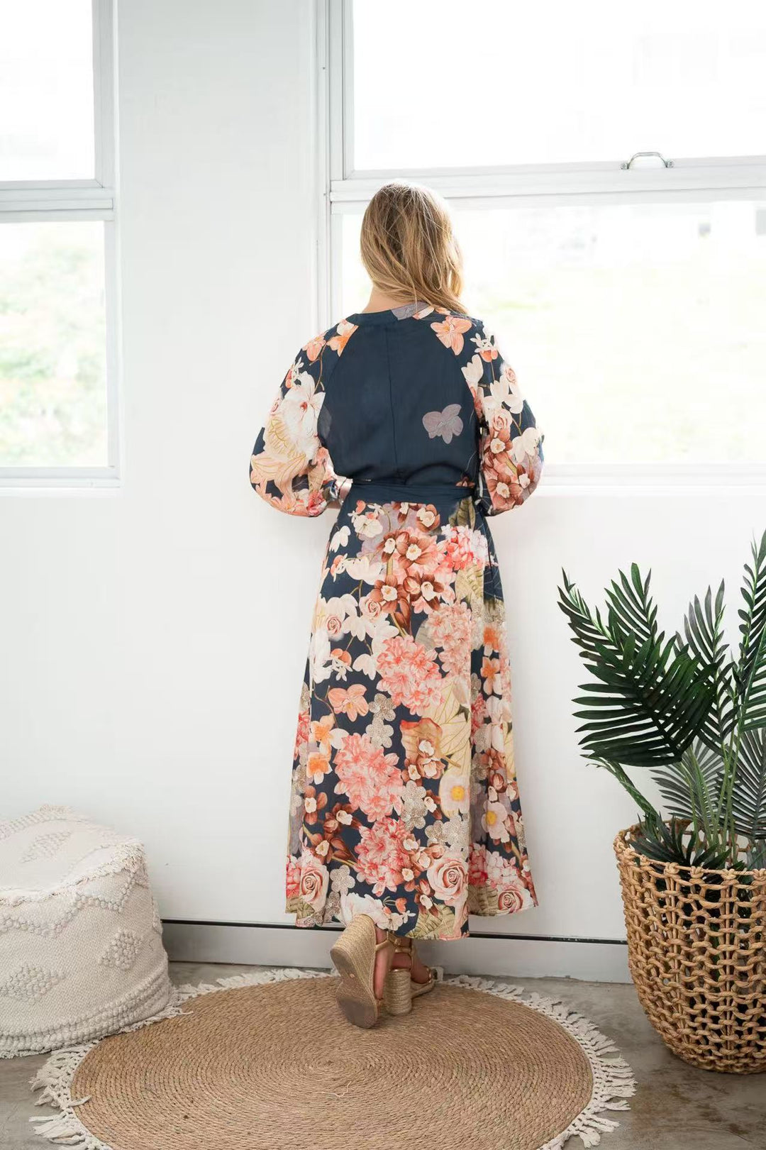 Fria Floral Border Midi Dress