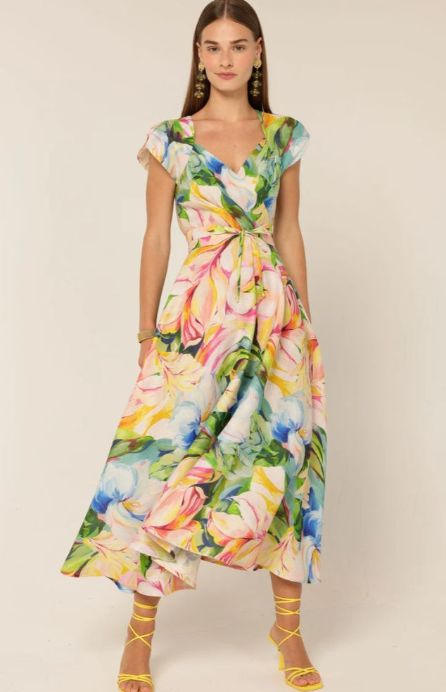 Sacha Drake Dahlia Linen Midi Dress