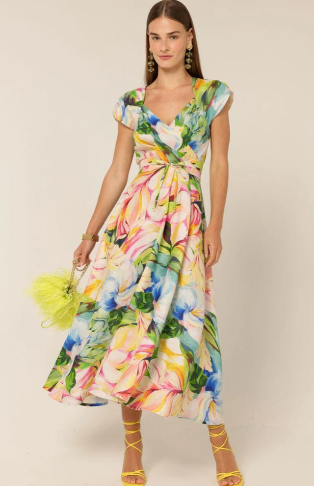 Sacha Drake Dahlia Linen Midi Dress