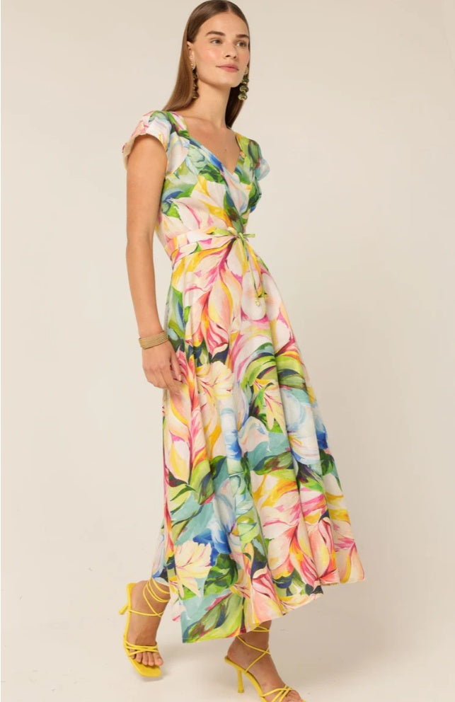 Sacha Drake Dahlia Linen Midi Dress